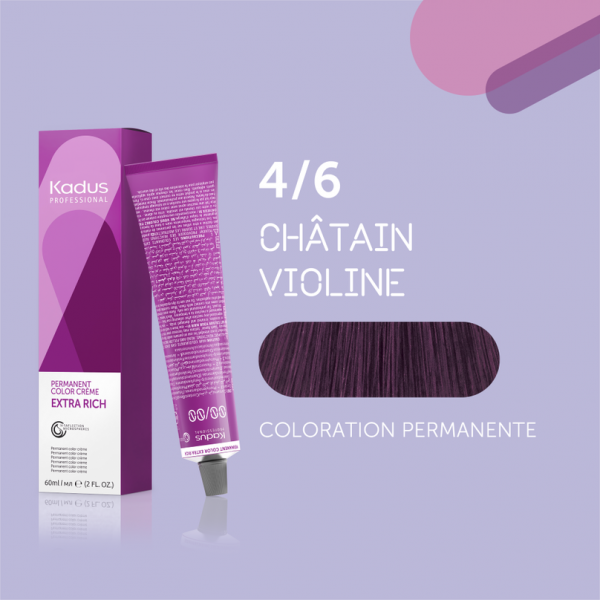 COLORATION PERMANENTE CHÂTAIN VIOLINE 4/6 KADUS