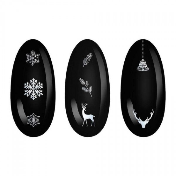 Water stickers éditons Noël blanc sur noir